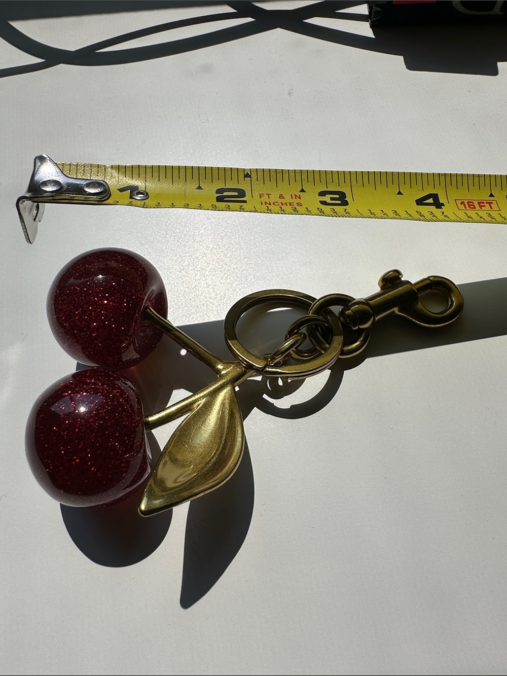 Sparkling Cherry Keychain Bag Charm - Red - Picture 5 of 14
